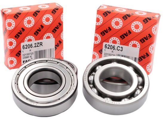 Cage in acciaio a stampo a doppia fila con cuscinetto a sfera a scanalatura profonda 6206 C3 di 30 mm