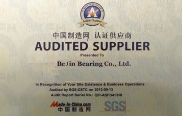 Porcellana DEJIN BEARING CO.,LTD. Certificazioni